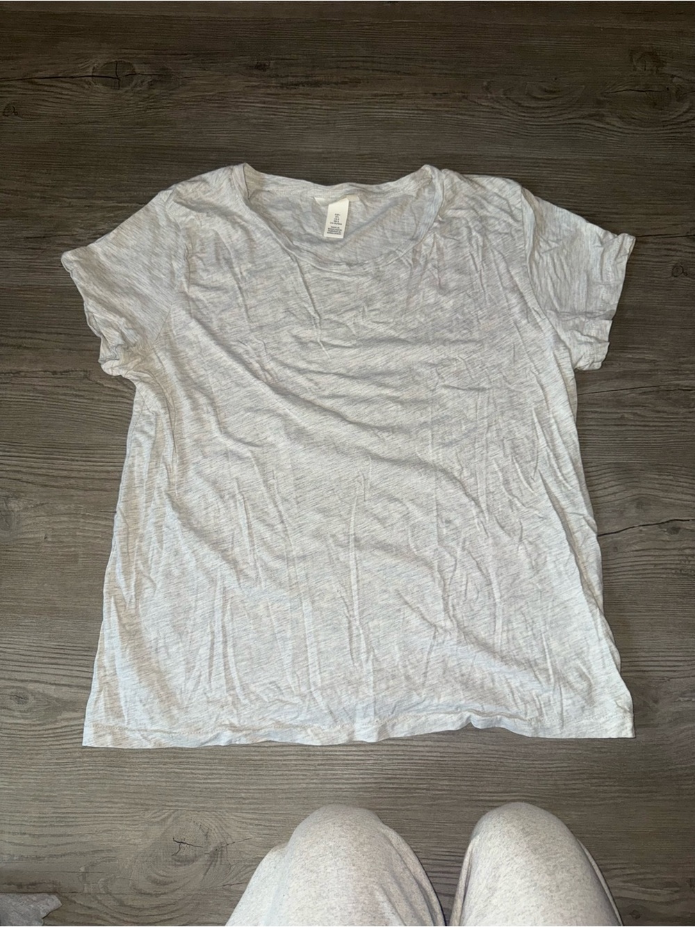 H&M Women's Short Sleeve Crew Neck Tee - Light Gray